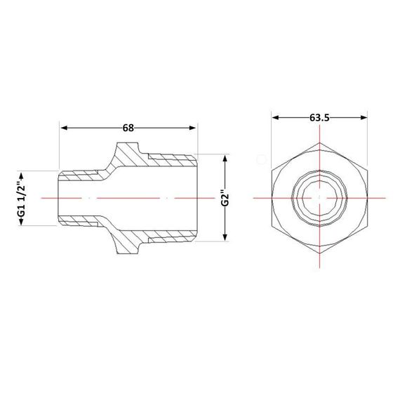 Ниппель чугунный 2"х1" 1/2 НР | Зображення 1