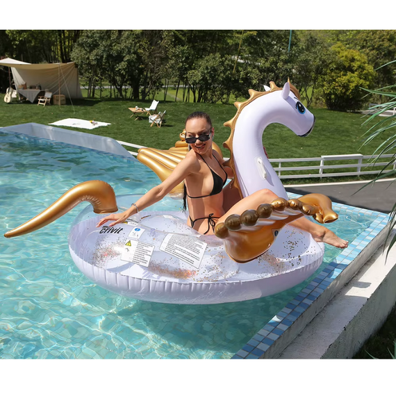 Надувний круг Єдиноріг із блискітками всередині, для підлітків і дорослих, 275 x 140 x 120 см | Зображення 1