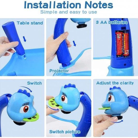 Детский стол проектор для рисования с подсветкой Projector Painting. RL-157 Цвет: голубой | Зображення 2