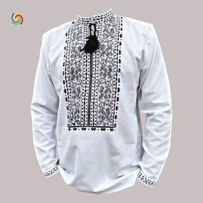 Рубашка Украинская вышиванка 299907 цвет белый размер L/XL