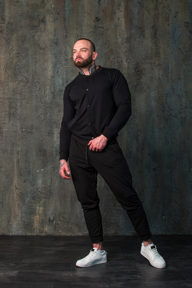 Бомбер пуговица чёрный S XL | Зображення 1