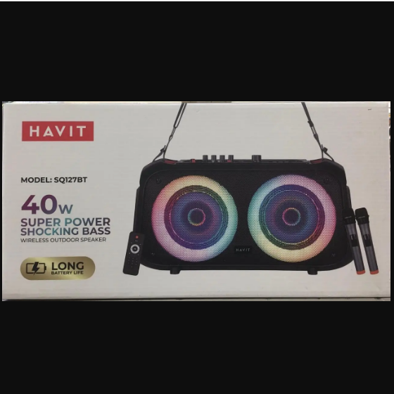 Портативна колонка 40W чорний SuperBass "PartyBox" Havit HV-SQ127BT | Зображення 2