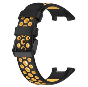 Силиконовый ремешок Primo Perfor Classic для фитнес браслета Xiaomi Smart Band 7 Pro - Black-Yellow