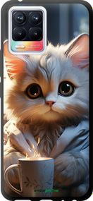 Чохол на Realme 8 Білий кіт "5646b-2303-2448"