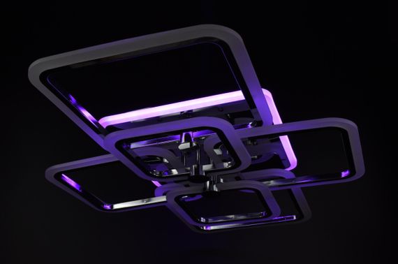 Люстра світлодіодна стельова LED світильник для квартири на стелю лед з пультом 25947 Хром 12х59х80 см. | Зображення 7