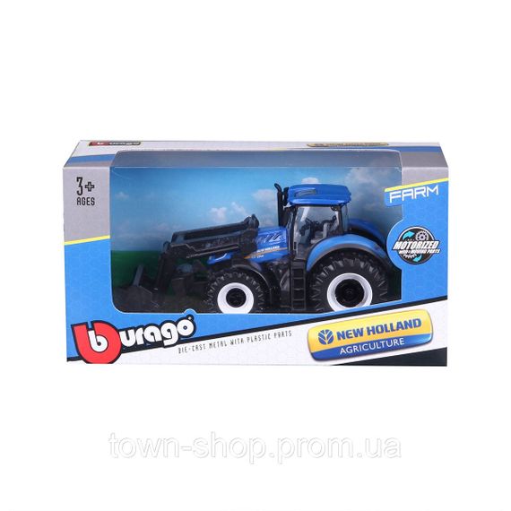 Автомодель серии Farm - Трактор NEW HOLLAND T7.315 с фронтальным погрузчиком (синий, 1:32) | Зображення 5