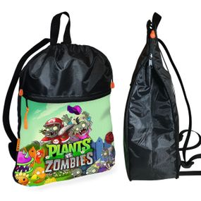 Рюкзак-мішок для взуття, спортивної форми Рослини Проти Зомбі дитяча сумка для змінки з розширювачем (01370)