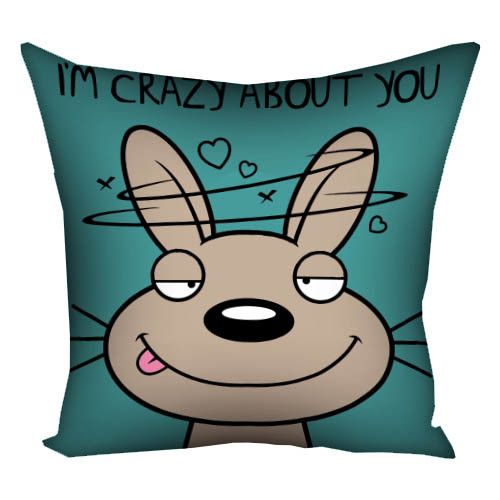 Подушка габардинова з принтом I'm crazy about you 50x50 см (5P_LP325)