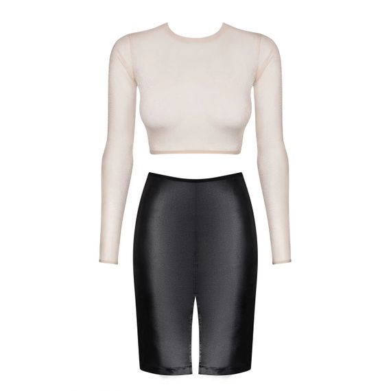 Комплект сексуальной одежды Obsessive Bossy топ и юбка, белый-черный, S/M sexstyle | Зображення 2