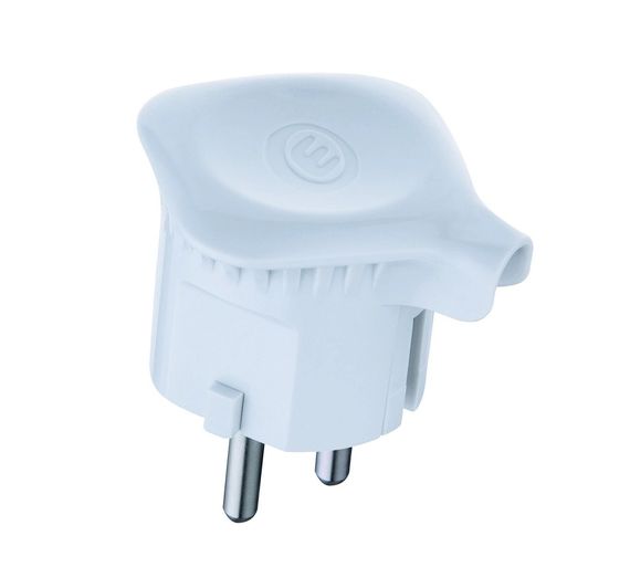 Вилка 90" с заземлением белая 16А 250В