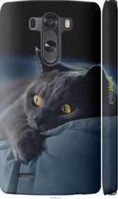 Чохол на LG G3 dual D856 Димчастий кіт "825c-56-2448"