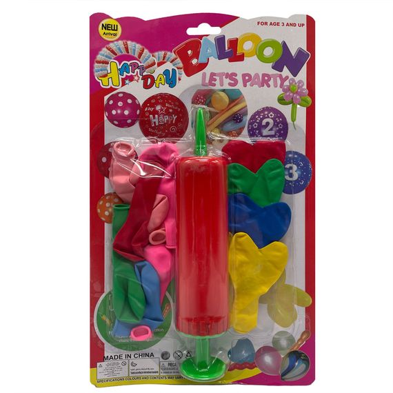 Набор Воздушных шаров "Сердце" MK5479 насос, 17 шт, на листе Красный