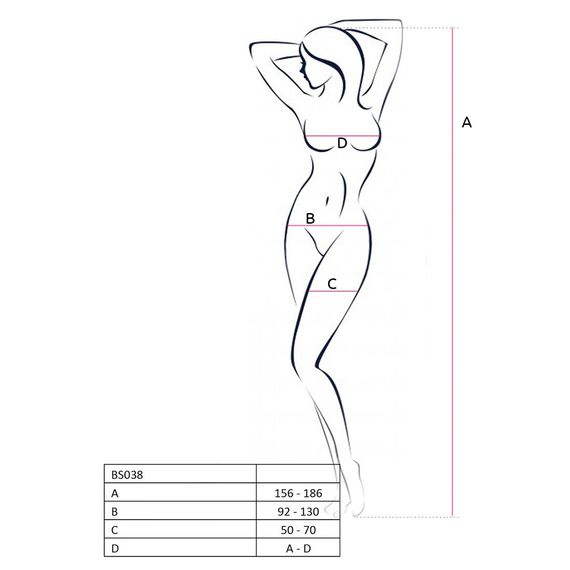 Бодістокінг Passion BS038 white, комбінезон, імітація панчіх і пояса | Зображення 3