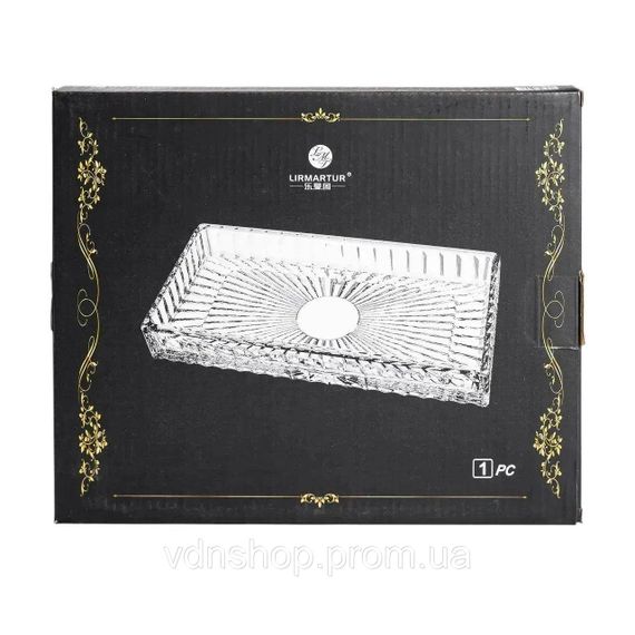 Блюдо для закусок стеклянное 24,5*20,5*2 см прямоугольное HP-YH-54 | Зображення 5