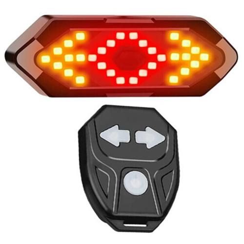Велоліхтар з поворотами FY-1820 (red+yellow) з акумулятором + пульт управління | Зображення 3