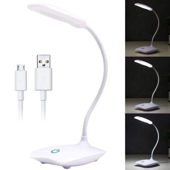 Настільна LED лампа на акумуляторі, з USB, Lova eye Soft light Reading eye lamp / Світлодіодна гнучка лампа з сенсорним керуванням