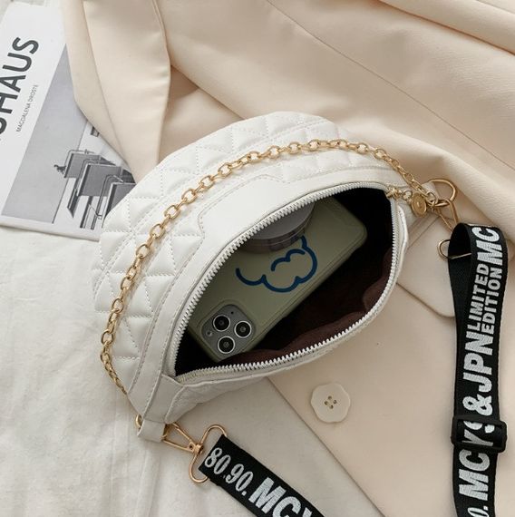 Сумка бананка жіноча маленька через плече крос-боді стильна біла | Зображення 2