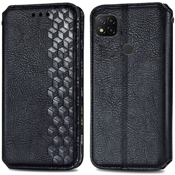 Шкіряний чохол-книжка GETMAN Cubic (PU) для Xiaomi Redmi 9C Штучна шкіра, Слот для візитки, Червоний | Зображення 3