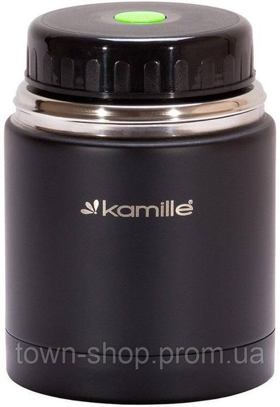 Термос пищевой Kamille Merikano, 500мл из нержавеющей стали, черный KM-2092A | Зображення 1