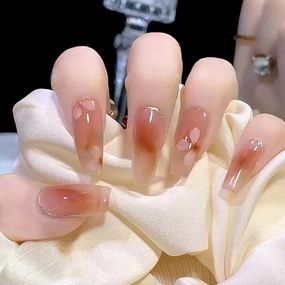 Накладные ногти с клеем R677 Бежевый 24 шт (A9865)
