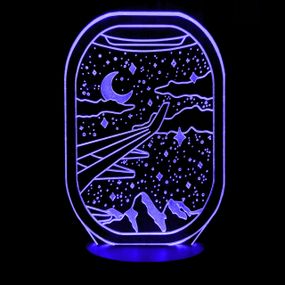 Акриловый светильник-ночник Ночной полет синий tty-n001073