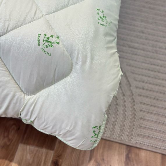 Ковдра полуторна стьобана зимова з бамбукового волокна Leri Max 21528 145х210 см салатова | Зображення 1