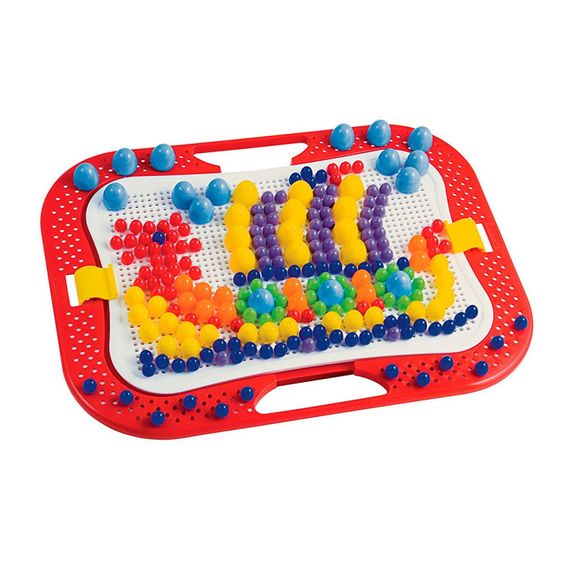 Развивающий набор мозаики Quercetti 0900-Q, доска 28х20 см 300 штук | Зображення 1