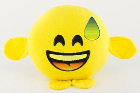 Подушки смайлики декоративные оригинальные игрушки для детей 35 см флис желтый Olga Voichenko