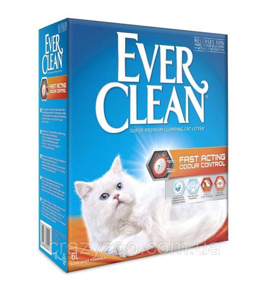 Наполнитель для кошачьего туалета Ever Clean Fast Acting Odour Control мгновенный контроль запахов 6 л 123435