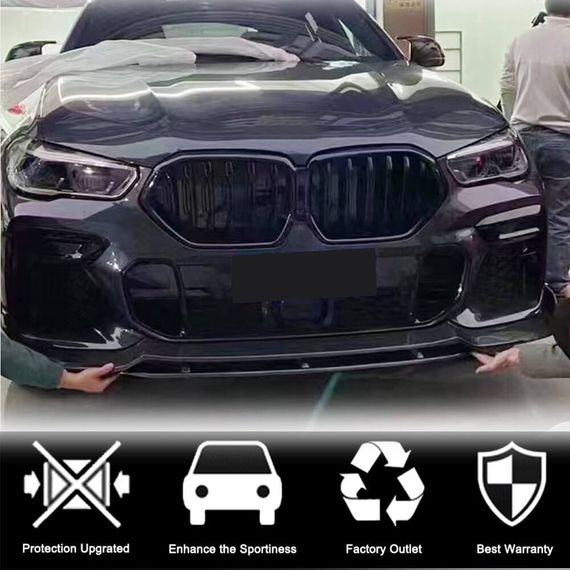 Накладка на передній бампер Карбон (2020-2022 M Competition) для BMW X6 G06 2019- рр | Зображення 1