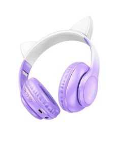 Бездротові блютус навушники з мікрофоном HOCO W42 Cat ears фіолетовий