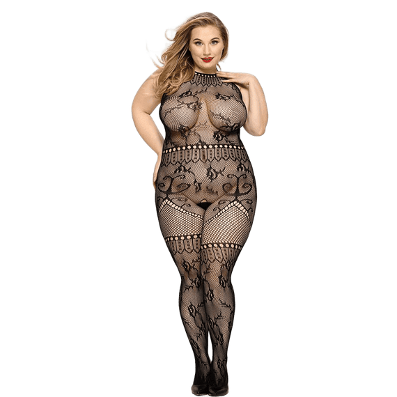 Бодистокинг JSY «Горячая Хейли» Черный Plus Size (XL/2XL/3XL) | Зображення 1