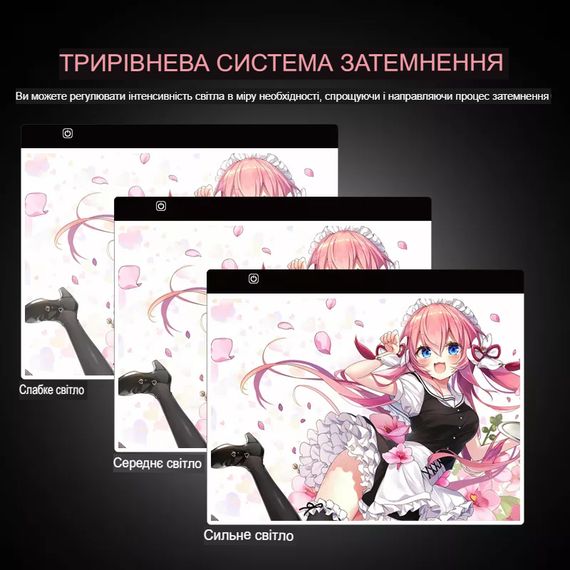 Світловий планшет SV А5 формату для малювання та копіювання з 3 режимами підсвічування та USB кабелем (sv0442) | Зображення 3