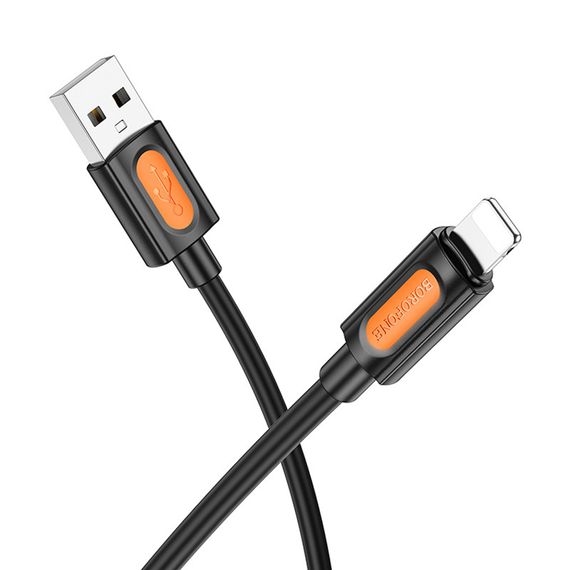 Дата кабель Borofone BX114 Structure USB to Lightning 2.4A (1m) Black | Зображення 1