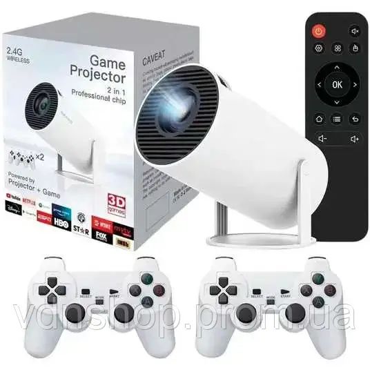 Проектор з іграми та джойстиками Android 11+карта microSD 64gb (M300 MAX/HY300)