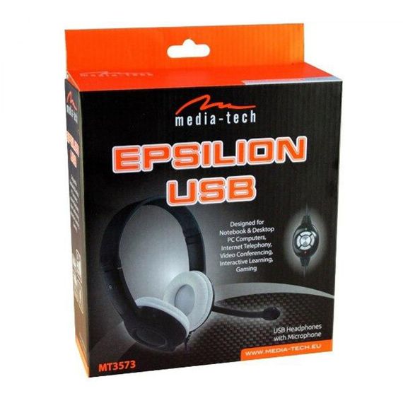 Гарнітура  Media-Tech EPSILION USB, Black-White | Зображення 5