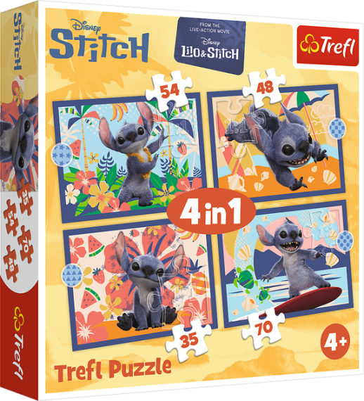 Пазли дитячі 4в1 Відпустка на Гаваях Trefl 34666 70 шт Різнокольоровий shop (5900511346664)