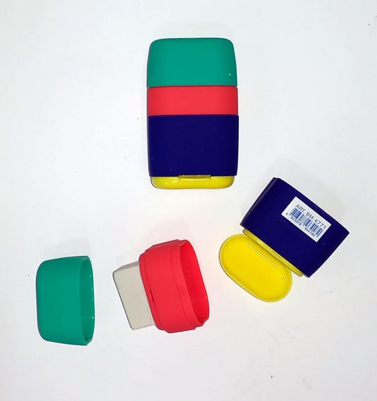 Точилка + гумка ВМ.4771 Buromax 2 отвори, пластиков. корпус, з контейнером (4823078964168) Зелений | Зображення 1