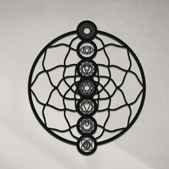 Панно декоративне картина на стіну Чакри кругле 800х922 acr-p000251