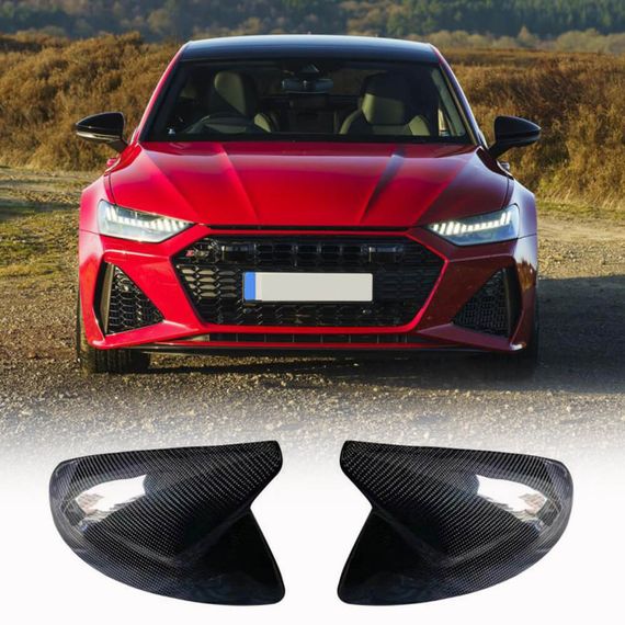 Накладки на Зеркала V2 (Карбон) для Ауди A6 C8 2018- гг