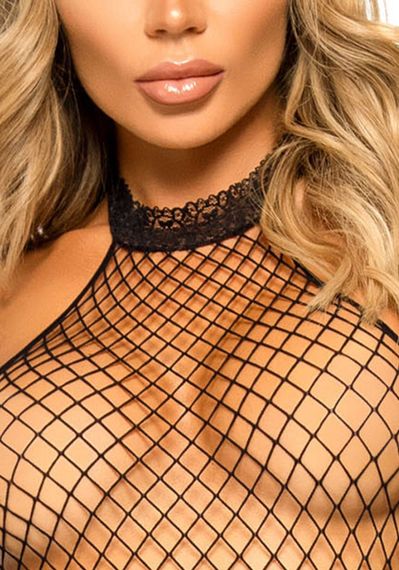 Еротичний сітчастий бодістокінг Leg Avenue Racer neck bodystocking Black | Зображення 2