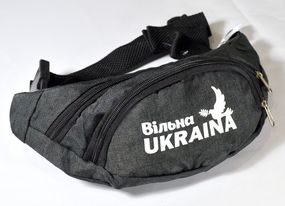 Сумка поясна бананка 4Profi з принтом "Вільна Україна" з двома відділеннями