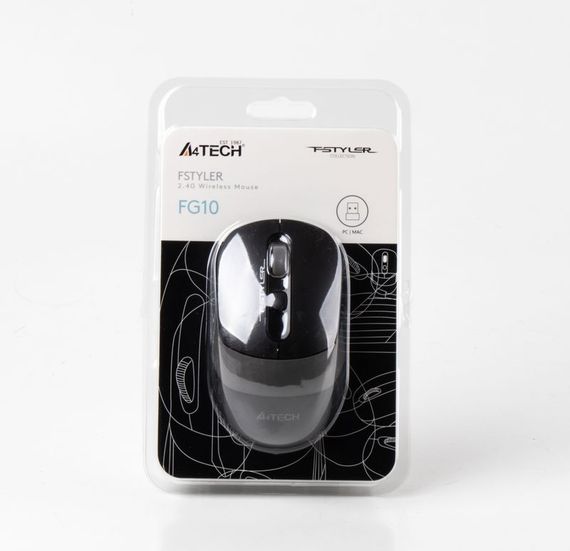 Миша бездротова A4Tech Fstyler FG10 (Grey),  USB, колір чорний+сірий | Зображення 5