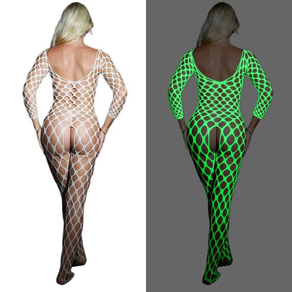 БодіСтокінг (світиться в темряві) Babydoll 44 Білий YGW097 | Зображення 1