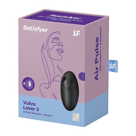 Вакуумний стимулятор з вібрацією Satisfyer Vulva Lover 3 Black | Зображення 3