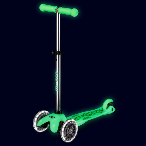 Детский трехколесный самокат Mini Deluxe Glow LED (Ледяной лайм со светящимися колесами) | Зображення 5