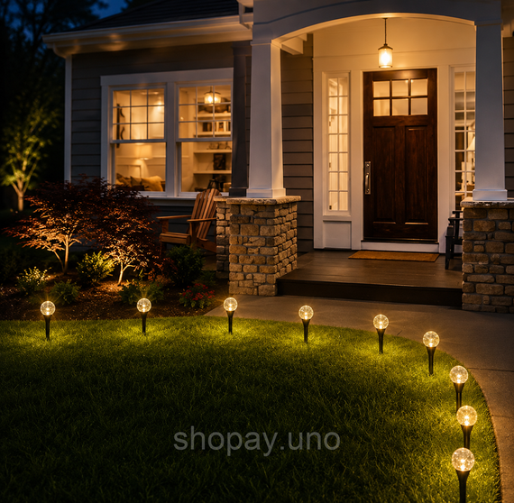 Садовий світильник garden light з сонячною панеллю / Кулясті ліхтарі для саду з бульбашками Solar / Світлодіодна LED-гірлянда для | Зображення 3