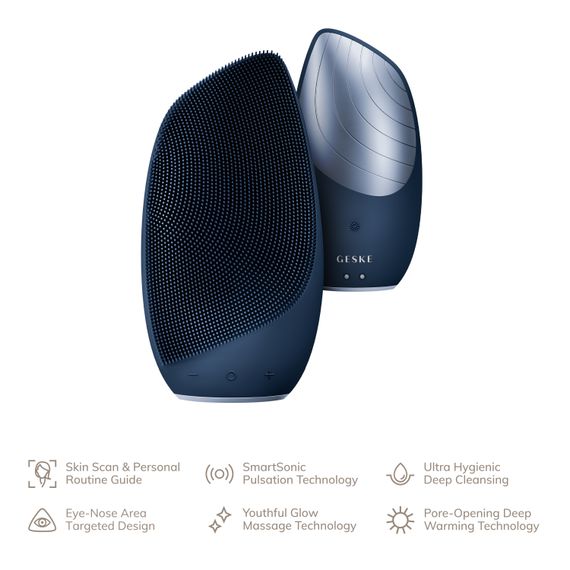 Електронна звукова термо щітка для обличчя GESKE Sonic Thermo Facial Brush 6в1 midnight | Зображення 1