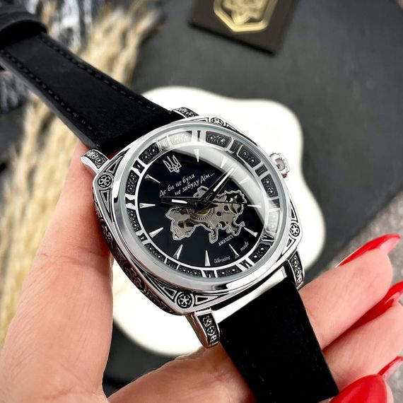 Жіночий годинник Awarder 021-3D Де би не була Silver-Black-Black Leather | Зображення 3