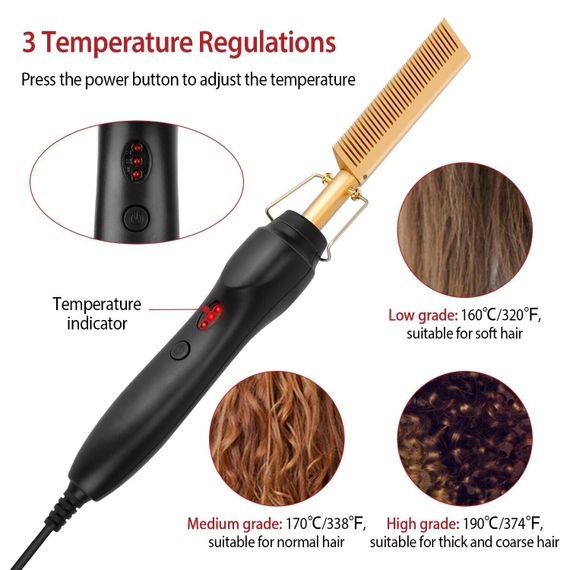 Розчіска-випрямляч для волосся High Heat Brush ∙ Електричний гребінь для укладання, випрямлення, розгладження волосся | Зображення 4